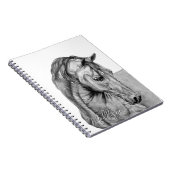 Carnet Crayon graphique de l'art du cheval dessin noir et (Côté Droit)