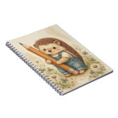 Carnet Crayon Hérisson Aquarelle Vintage (Côté Droit)