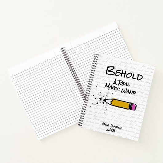 Carnet Crayon mignon Baguette magique Éclairage Nom perso (Intérieur)