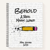 Carnet Crayon mignon Baguette magique Éclairage Nom perso (Devant)