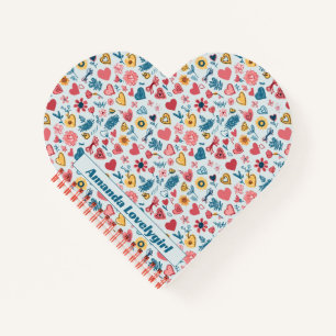 Carnet Crayon Pastel Coeur & Fleurs