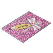 Carnet crayon personnalisé avec arc rose et blanc (Côté gauche)