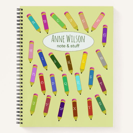 Carnet Crayons Alphabétiques Colorés Éduqués (Devant)