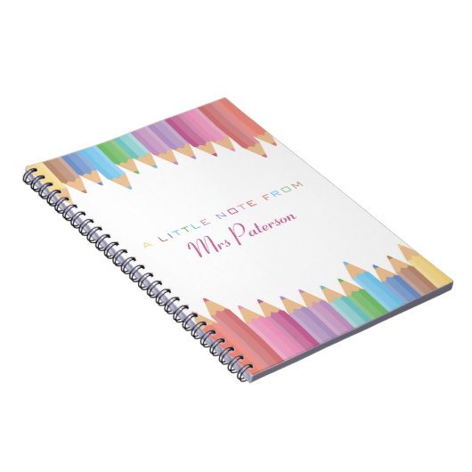 Carnet Crayons arc-en-ciel Appréciation de l'enseignant j (Côté Droit)