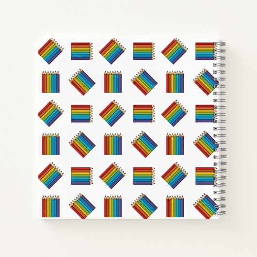 Carnet Crayons de couleur arc-en-ciel (Dos)