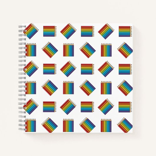 Carnet Crayons de couleur arc-en-ciel (Devant)