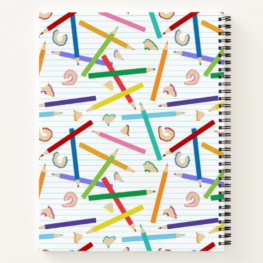 Carnet Crayons de couleur Motif Enseignant de l'école Étu (Dos)