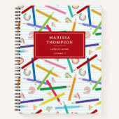 Carnet Crayons de couleur Motif Enseignant de l'école Étu (Devant)