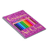 Carnet Crayons de couleur Parties scintillant aux Faux ro (Côté Droit)