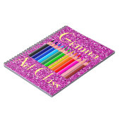 Carnet Crayons de couleur Parties scintillant aux Faux ro (Côté gauche)