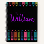 Carnet Crayons Doodles Skect Personnalisé, Retour À L'Éco (Devant)