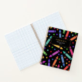 Carnet Crayons et étoiles de couleur noire Motif (Intérieur)