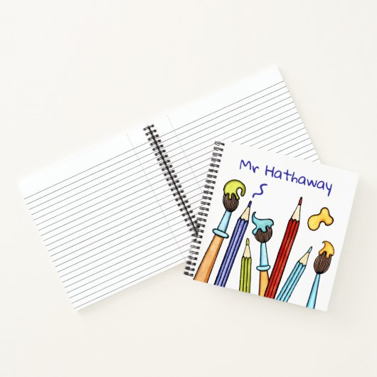 Carnet Crayons et pinceaux Merci Cadeau de l'enseignant (Intérieur)