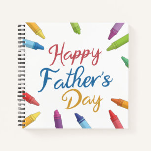 Carnet Crayons Happy Fête des pères Typographie   Ordin
