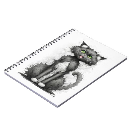 Carnet Crazy Chat Sur Blanc (Côté gauche)