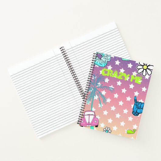 Carnet Crazy me vsco thème adolescente fille (Intérieur)