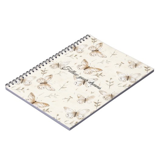 Carnet Cream Beige Sand Butterflies (Côté gauche)