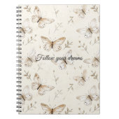 Carnet Cream Beige Sand Butterflies (Devant)