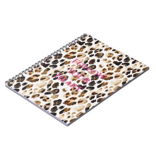 Carnet Cream Brown Leopard Animal Print (Côté gauche)