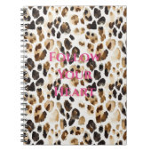 Carnet Cream Brown Leopard Animal Print (Devant)