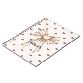Carnet Cream Cocoa Bow Blush Pink Glitter Hearts (Côté gauche)
