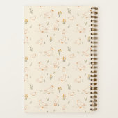 Carnet Cream Duck Wildflower Pattern Personalized Name (Verso)