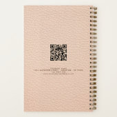 Carnet Cream Faux Leather Nom de l'entreprise Logo Code Q (Verso)