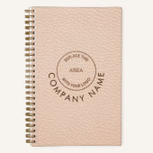 Carnet Cream Faux Leather Nom de l'entreprise Logo Code Q (Recto)