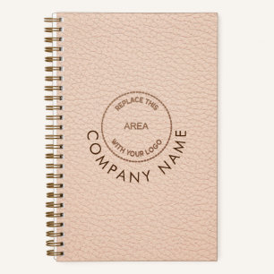 Carnet Cream Faux Leather Nom de l'entreprise Logo Code Q