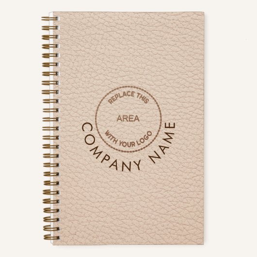 Carnet Cream Faux Leather Nom de l'entreprise Logo Code Q (Recto)