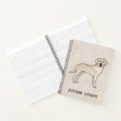Carnet Cream Labrador Retriever Lab Chien Nom personnalis (Intérieur)