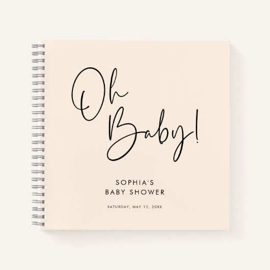 Carnet Cream Modern Boho Genre Neutre Baby shower Invité (Devant)