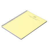 Carnet Cream Modern Monogrammed Calligraphy Plain Name (Côté gauche)