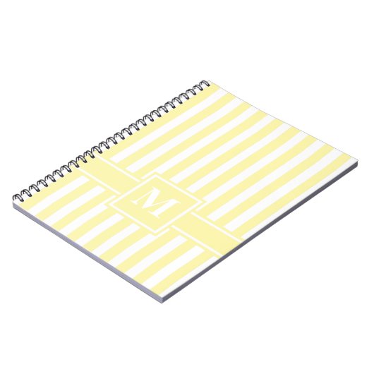 Carnet Cream Modern Stripe with monogram (Côté gauche)