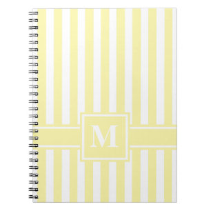Carnet Cream Modern Stripe with monogram