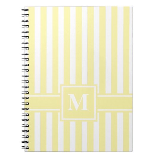 Carnet Cream Modern Stripe with monogram (Devant)
