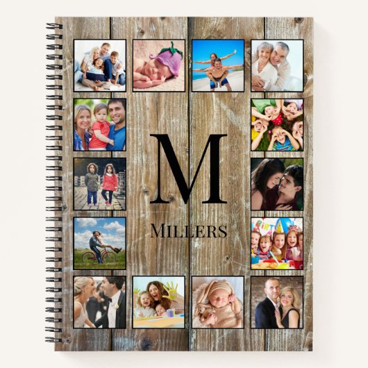 Carnet Create Your Custom Photo Collage Rustic Farmhouse (Devant)