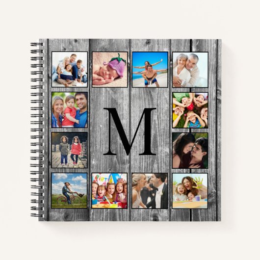 Carnet Create Your Custom Photo Collage Rustic Farmhouse (Devant)