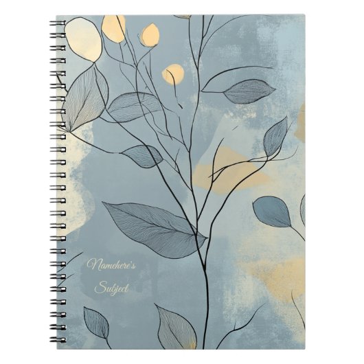 Carnet Create Your Own Deep Blue Floral Minimalist (Devant)