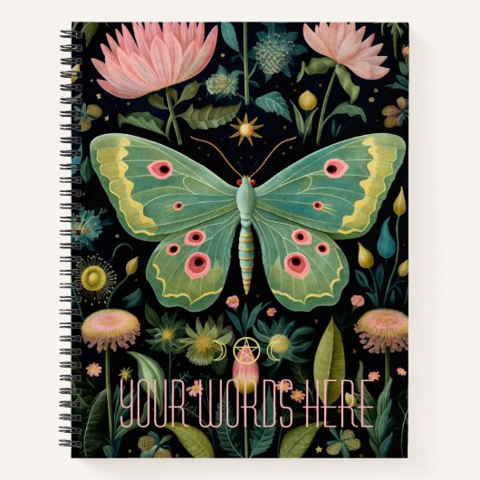 Carnet Create Your Own Floral Green Garden Moth (Devant)