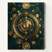 Carnet Create Your Own Gilded Teal Steampunk Compass Rose (Dos)