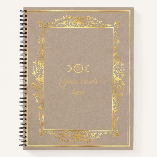 Carnet Create Your Own Gold Framed Beige Brown (Devant)