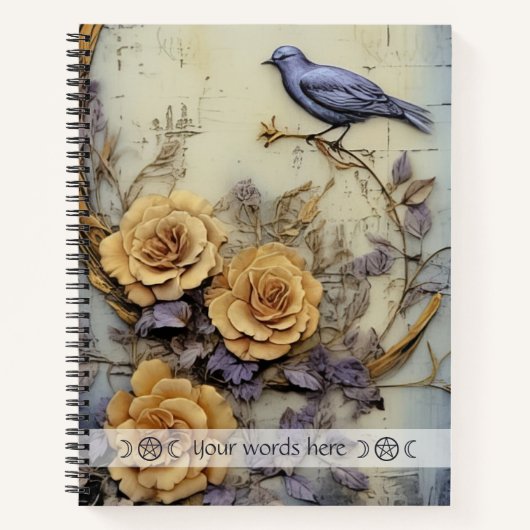 Carnet Create Your Own Purple Bird Rose Garden Wall (Devant)