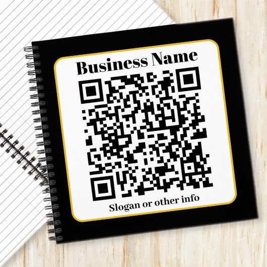 Carnet Create Your Own QR Code | Black White Gold Border