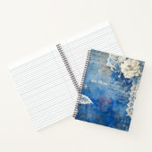 Carnet Create Your Own Shabby Chic White Rose Blue Floral (Intérieur)