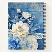 Carnet Create Your Own Shabby Chic White Rose Blue Floral (Dos)