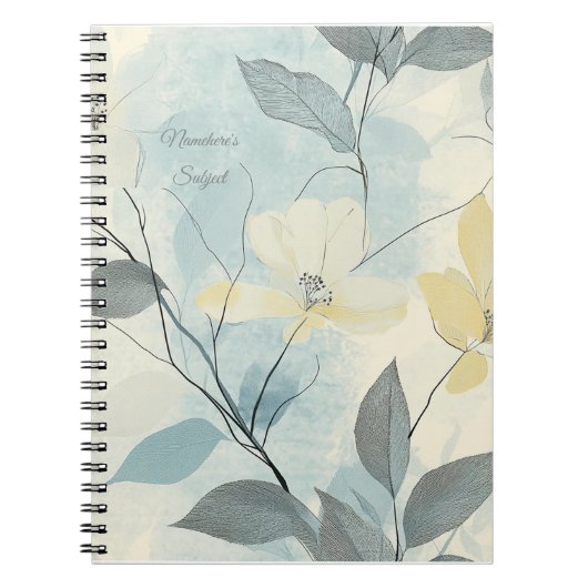 Carnet Create Your Own Soft Yellow Flowers Minimalist (Devant)