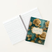 Carnet Create Your Own Teal & Gold Roses Floral (Intérieur)