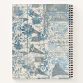 Carnet Create Your Own Vintage Blue Damask Newsprint (Dos)