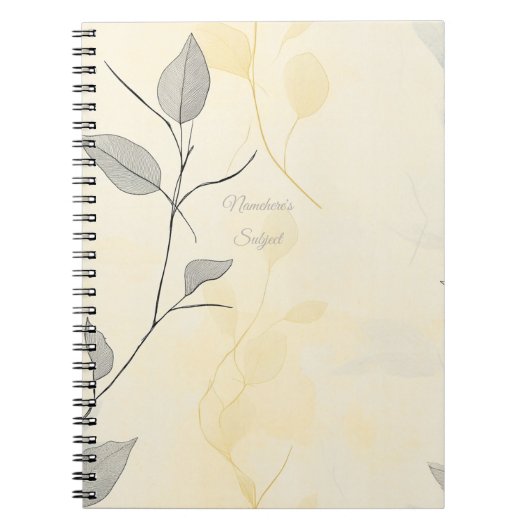Carnet Create Your Own Yellow & Gray Floral Minimalist (Devant)